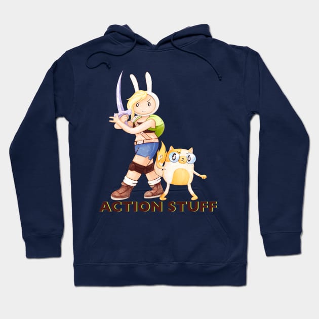 Action Stuff!! Fionna and Cake / Adventure Time fan art Hoodie by art official sweetener